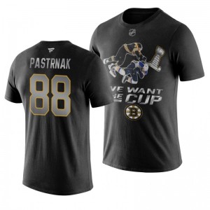 David Pastrnak Bruins We Want The Cup Stanley Cup Final Black T-Shirt - Sale