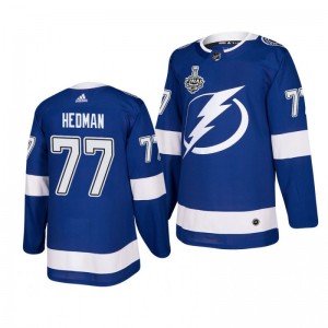 Lightning Victor Hedman Men's 2020 Stanley Cup Final Authentic Patch Blue Jersey - Sale