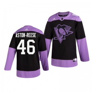 Zach Aston-Reese Penguins Black Hockey Fights Cancer Practice Jersey - Sale