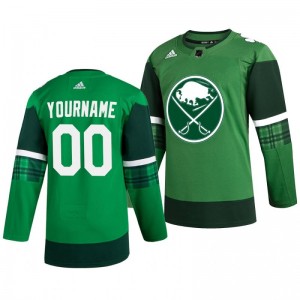 Sabres Custom 2020 St. Patrick's Day Authentic Player Green Jersey - Sale