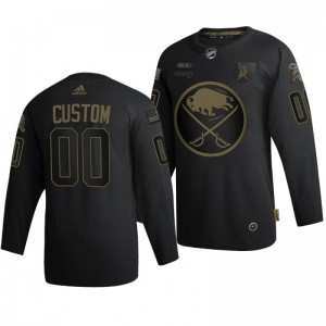 2020 Salute To Service Sabres Custom Black Authentic Jersey - Sale