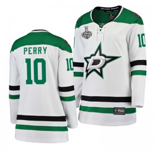 Women Stars Corey Perry 2020 Stanley Cup Final Bound Away Player White Jersey - Sale