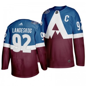 Gabriel Landeskog #92 NHL Stadium Series Colorado Avalanche Adidas Authentic Jersey - Blue - Sale