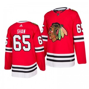 Blackhawks Andrew Shaw #65 2019-20 Home Adidas Authentic Replica Red Jersey - Sale