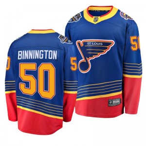 Blues Jordan Binnington #50 2020 NHL All-Star Retro Premier Breakaway Blue Fanatics Branded Jersey - Sale