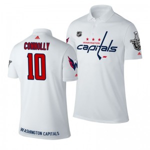Brett Connolly Capitals white Stanley Cup Adidas Polo Shirt - Sale