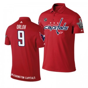 Dmitry Orlov Capitals Red Stanley Cup Adidas Polo Shirt - Sale
