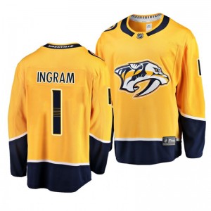 Connor Ingram Predators Yellow Breakaway Player Fanatics Branded Home Jersey - Sale