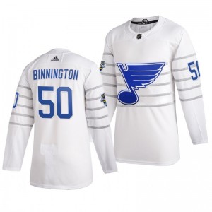 St. Louis Blues Jordan Binnington 50 2020 NHL All-Star Game Authentic adidas White Jersey - Sale