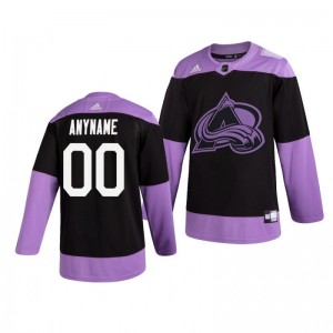 Custom Avalanche Black Hockey Fights Cancer Practice Jersey - Sale