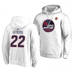 White 2019 Heritage Classic Winnipeg Jets Mark Letestu Team Logo Hoodie