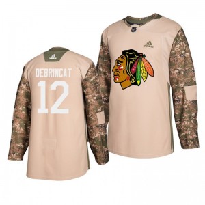 Blackhawks Alex DeBrincat Veterans Day Practice Adidas Camo Jersey - Sale