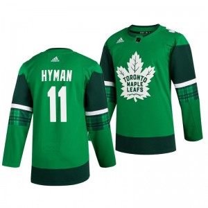 Maple Leafs Zach Hyman 2020 St. Patrick's Day Authentic Player Green Jersey - Sale