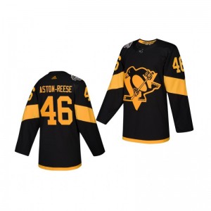 Penguins Zach Aston-Reese 2019 NHL Stadium Series Authentic Player Black Youth Jersey - Sale