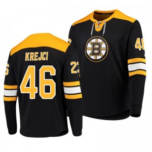 Bruins David Krejci Black Platinum Long Sleeve Jersey T-Shirt - Sale
