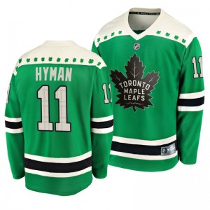 Maple Leafs Zach Hyman 2020 St. Patrick's Day Replica Player Green Jersey - Sale