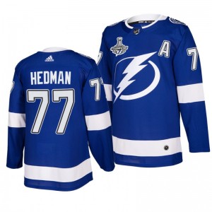 Victor Hedman Lightning 2020 Stanley Cup Champions Jersey Blue Authentic Home - Sale