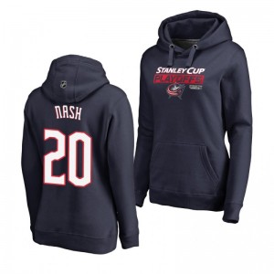Riley Nash Columbus Blue Jackets 2019 Stanley Cup Playoffs Bound Body Checking Pullover Women's Navy Hoodie - Sale
