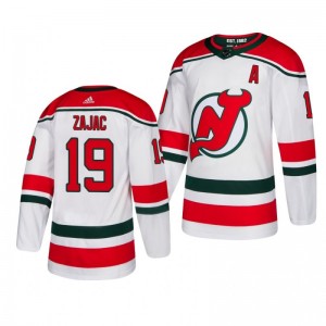 Travis Zajac Devils White Adidas Authentic Player Alternate Jersey - Sale