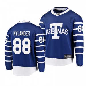 Men's Toronto Arenas William Nylander #88 Blue Throwback Breakaway Player Jersey - Sale