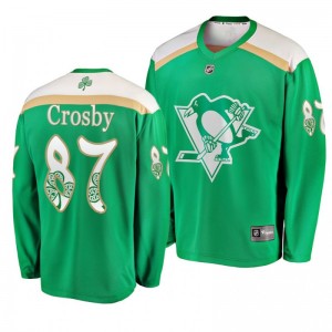 Penguins Sidney Crosby 2019 St. Patrick's Day Replica Fanatics Branded Jersey Green - Sale