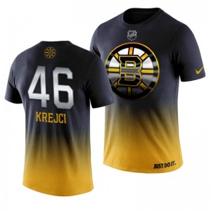 Boston Bruins Yellow Midnight Mascot David Krejci T-shirt - Sale