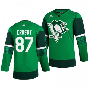 Penguins Sidney Crosby 2020 St. Patrick's Day Authentic Player Green Jersey - Sale