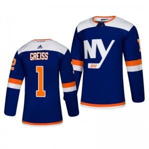Thomas Greiss Islanders Authentic Adidas Alternate Blue Jersey - Sale