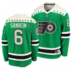 Flyers Travis Sanheim 2020 St. Patrick's Day Replica Player Green Jersey - Sale