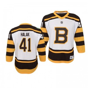 Bruins Jaroslav Halak 2019 Winter Classic White Youth Jersey - Sale