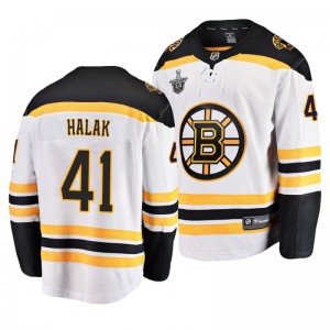 Bruins Jaroslav Halak 2019 Stanley Cup Playoffs Away Player Jersey White - Sale