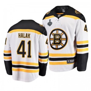 Bruins 2019 Stanley Cup Final Jaroslav Halak Away Breakaway White Youth Jersey - Sale