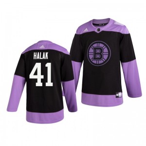 Jaroslav Halak Bruins Black Hockey Fights Cancer Practice Jersey - Sale