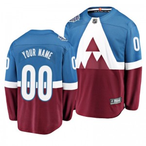 Custom #00 2020 Stadium Series Colorado Avalanche Breakaway Player Jersey - Blue Burgundy - Sale