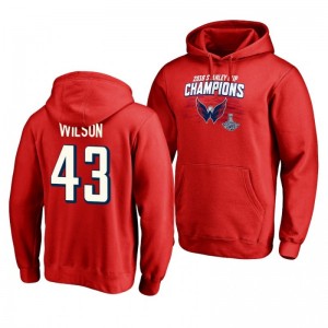 Tom Wilson Capitals 2018 Red Pullover Stanley Cup Champions Hoodie - Sale