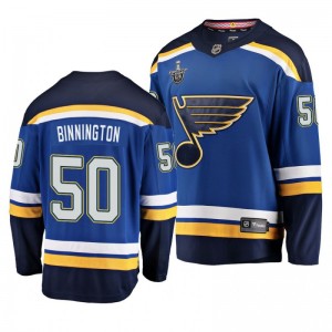 Blues 2019 Stanley Cup Playoffs Jordan Binnington Breakaway Player Blue Jersey - Sale