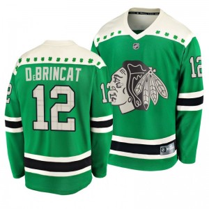 Blackhawks Alex DeBrincat 2020 St. Patrick's Day Replica Player Green Jersey - Sale