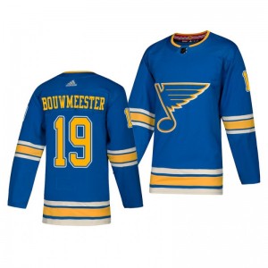 Blues Jay Bouwmeester Heritage Adidas Authentic Blue Alternate Jersey - Sale
