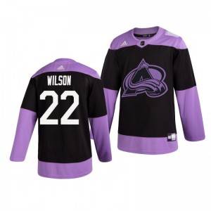 Colin Wilson Avalanche Black Hockey Fights Cancer Practice Jersey - Sale