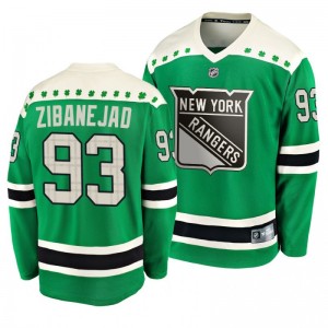 Rangers Mika Zibanejad 2020 St. Patrick's Day Replica Player Green Jersey - Sale