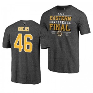 Bruins 2019 Stanley Cup Playoffs David Krejci Eastern Conference Finals Gray T-Shirt - Sale