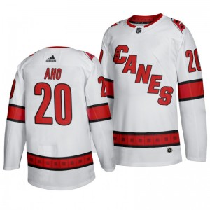 Sebastian Aho Hurricanes White Authentic Player Road Away Jersey - Sale