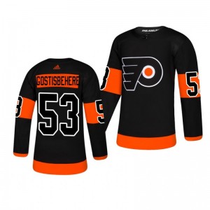 Shayne Gostisbehere Flyers Third Adidas Authentic Alternate Black Jersey - Sale