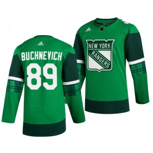 Rangers Pavel Buchnevich 2020 St. Patrick's Day Authentic Player Green Jersey - Sale
