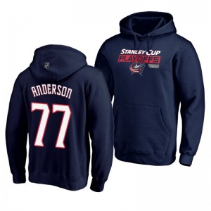 Columbus Blue Jackets 2019 Stanley Cup Playoffs Josh Anderson Navy Bound Body Checking Pullover Hoodie