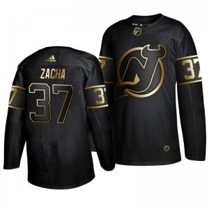 Devils Pavel Zacha Black Golden Edition Authentic Adidas Jersey - Sale