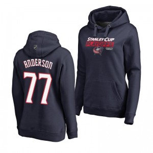 Josh Anderson Columbus Blue Jackets 2019 Stanley Cup Playoffs Bound Body Checking Pullover Women's Navy Hoodie