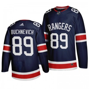 Rangers Pavel Buchnevich 2021 Reverse Retro Navy Authentic Jersey - Sale