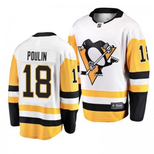 Penguins 2019 NHL Draft Samuel Poulin Breakaway Player White Jersey - Sale