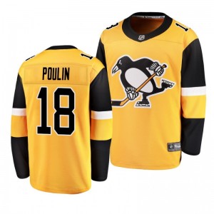 Penguins 2019 NHL Draft Samuel Poulin Breakaway Player Gold Jersey - Sale